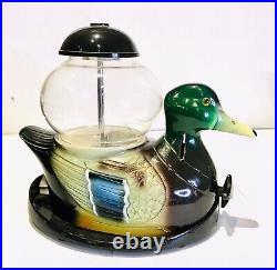 Carousel Industries Mallard Duck Coin Candy Dispenser Gumball Machine Glass Cast