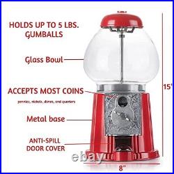 Classic Gumball Machine Coin Operated 15 Heavy Duty Metal with Blue Metal