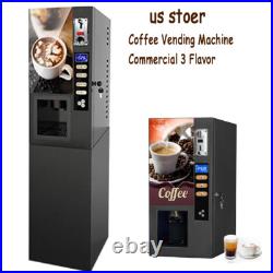 Coffee Vending Machine Instant Fully Automatic Self Coin US Commercial 3 Flavor