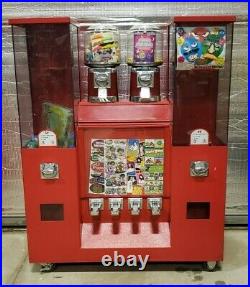 Coin Op Vending 5 Bulk Candy/Toy Machines Plus Tattoo/Sticker Machine on Rack