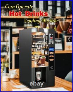 Coin Operated Instant Hot Coffee Vending Machines Commercial Fully 3 Flavor New