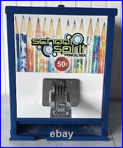 Coin Operated Mechanical Pencil Vending Machine Blue and 50 Pencils