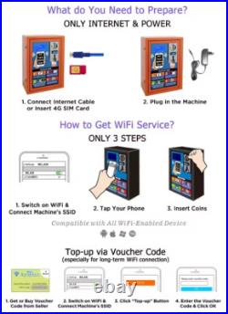 Coin-Operated Wi-Fi Vending Machine Steel Plate Proof, Dual-Band Wireless