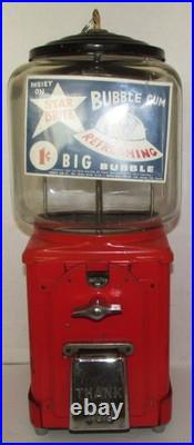 Coin-op Victor Topper 1¢ Gumball Machine w Key & Original Globe Coin-op Victor Topper 1¢ Gumball Machine w Key & Original Globe