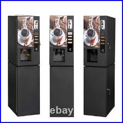 Commercial 3 Flavor Instant Coin Automatic Tea Coffee Vending Machine with Base US