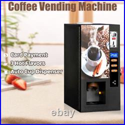 Commercial 3 Flavor Instant Fully Automatic Self Coin Coffee Vending Machine US