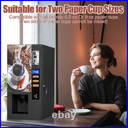 Commercial 3 Flavor Instant Fully Automatic Self Coin Coffee Vending Machine US
