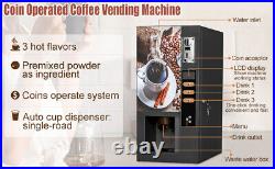 Commercial Automatic Coin 3 Flavor Instant Tea Coffee Vending Machine with Base