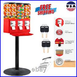 Commercial Candy Vending Machine Triple Dispenser Coin Operated Adjust Canisters