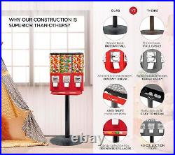 Commercial Candy Vending Machine Triple Dispenser Coin Operated Adjust Canisters