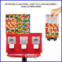 Commercial Candy Vending Machine Triple Dispenser Coin Operated Adjust Canisters