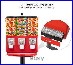 Commercial Candy Vending Machine Triple Dispenser Coin Operated Adjust Canisters