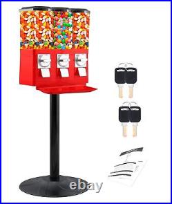 Commercial Candy Vending Machine Triple Dispenser Coin Operated Adjust Canisters