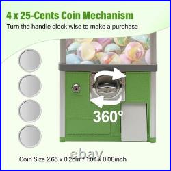 Commercial Capsule Vending Machine Gumball Dispenser 25 Cent Coin Operated Green