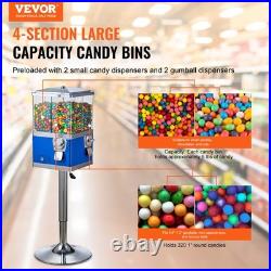 Commercial Vending Machine, Four Compartment Rotatable Gumball and Candy Dispense