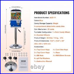 Commercial Vending Machine, Four Compartment Rotatable Gumball and Candy Dispense