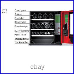 Countertop Desktop Snack Vending Machine 11 Selections For Coin/Card/Cash/Token