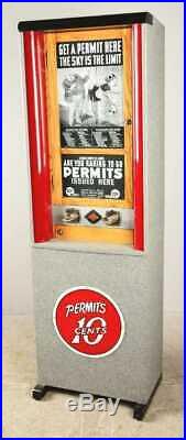 Exhibit Supply Permit Card Vending Machine 10 Cent Coin-OP Restored Arcade ESCO