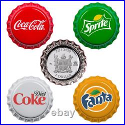 Fiji/Fiji 2020-Coca-Cola Set-SALE Dispenser 4 x 6 Size Silver PP
