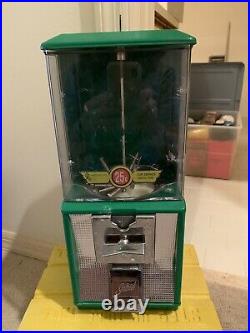 Gabriel Glass Gumball Candy Machine Vintage Coin Operated with Lock & Key