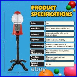Gumball Machine Candy Dispenser Vending Machine Coin Bank Stand Glass Globe