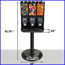 Gumball Machine Coin Operated Candy Dispenser Triple Vending Machine with Stand US