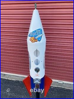 Gumball Machine Retro Rocket Ship to the Moon Vending Coin Op Vintage Metal 25 C