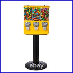 Gumball Machine Vending Coin Bank Vintage Candy Dispenser Stand Yellow