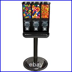 Gumball Machine with Stand Coin Operated Candy Dispenser Triple Vending Machine US