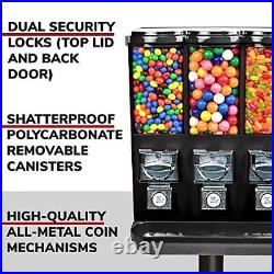 Gumball Machine with Stand Coin Operated Candy Dispenser Triple Vending Machine US
