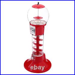LM-110 Capsule Toy Vending Machine Coin Operated Clear Red Freestanding