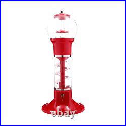 LM-110 Capsule Toy Vending Machine Coin Operated Clear Red Freestanding