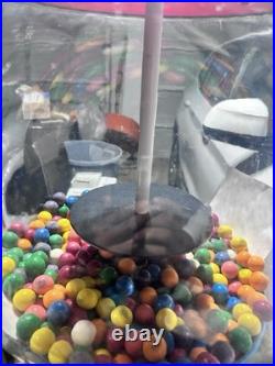 Large Red Floor Standing 25¢ Coin-Operated Gumball Machine Clear Globe