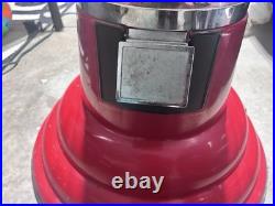 Large Red Floor Standing 25¢ Coin-Operated Gumball Machine Clear Globe