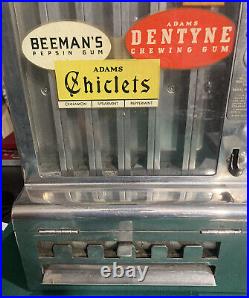 Mills Adams 1 Cent Coin Op Vending Gum Machine! Penny Arcade! Art Deco Era 1936