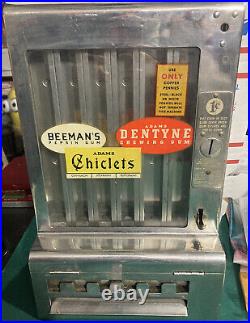 Mills Adams 1 Cent Coin Op Vending Gum Machine! Penny Arcade! Art Deco Era 1936