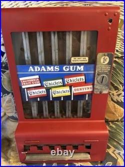 Mills Automatic Merchandising 1¢ Coin-Op Gumball Vending Machine, Red Metal