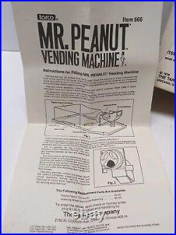 Mr Peanut Dispensor Coin Op Machine Vintage 1978 NOS Planters Vending Tarco