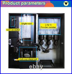 NEW Smart Commercial Fully Automatic Self Coin 3 Instant Coffee Vending Machine