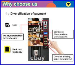 NEW Smart Commercial Fully Automatic Self Coin 3 Instant Coffee Vending Machine