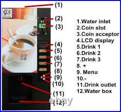NEW Smart Commercial Fully Automatic Self Coin 3 Instant Coffee Vending Machine NEW Smart Commercial Fully Automatic Self Coin 3 Instant Coffee Vending Machine