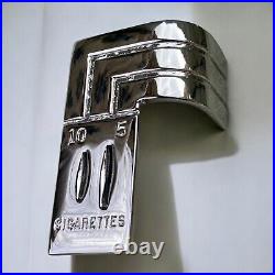 National Cigarette Vending Coin Slot Trim Machine 1930's 1940's Art Deco Chrome