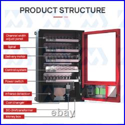 New 5 Slot Snack Vending Machine for Food/Drink/Snack Mounted Money coins+bills