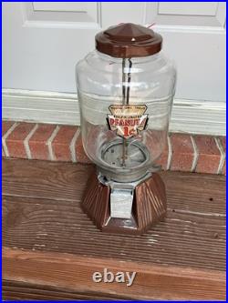 Northwestern 33 Brown Porcelain Coin Op Peanut Vending Machine With Barrel Lock