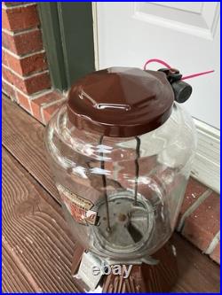 Northwestern 33 Brown Porcelain Coin Op Peanut Vending Machine With Barrel Lock