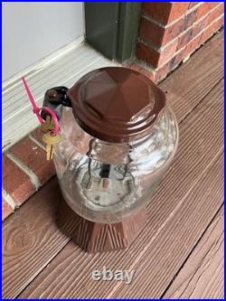 Northwestern 33 Brown Porcelain Coin Op Peanut Vending Machine With Barrel Lock