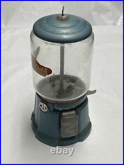 Northwestern Blue Metal Porcelain Penny Peanut Machine Vending Coin-op Vintage