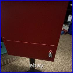 Northwestern Red Triple Head Candy Vending Machine with Coin Mechanisms