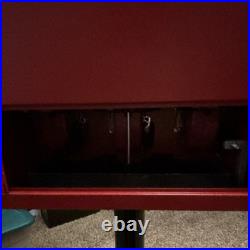 Northwestern Red Triple Head Candy Vending Machine with Coin Mechanisms