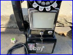 ORIGINAL 1960s ANTIQUE COIN OPERATED WALL PAY PHONE vintage telephone NICE